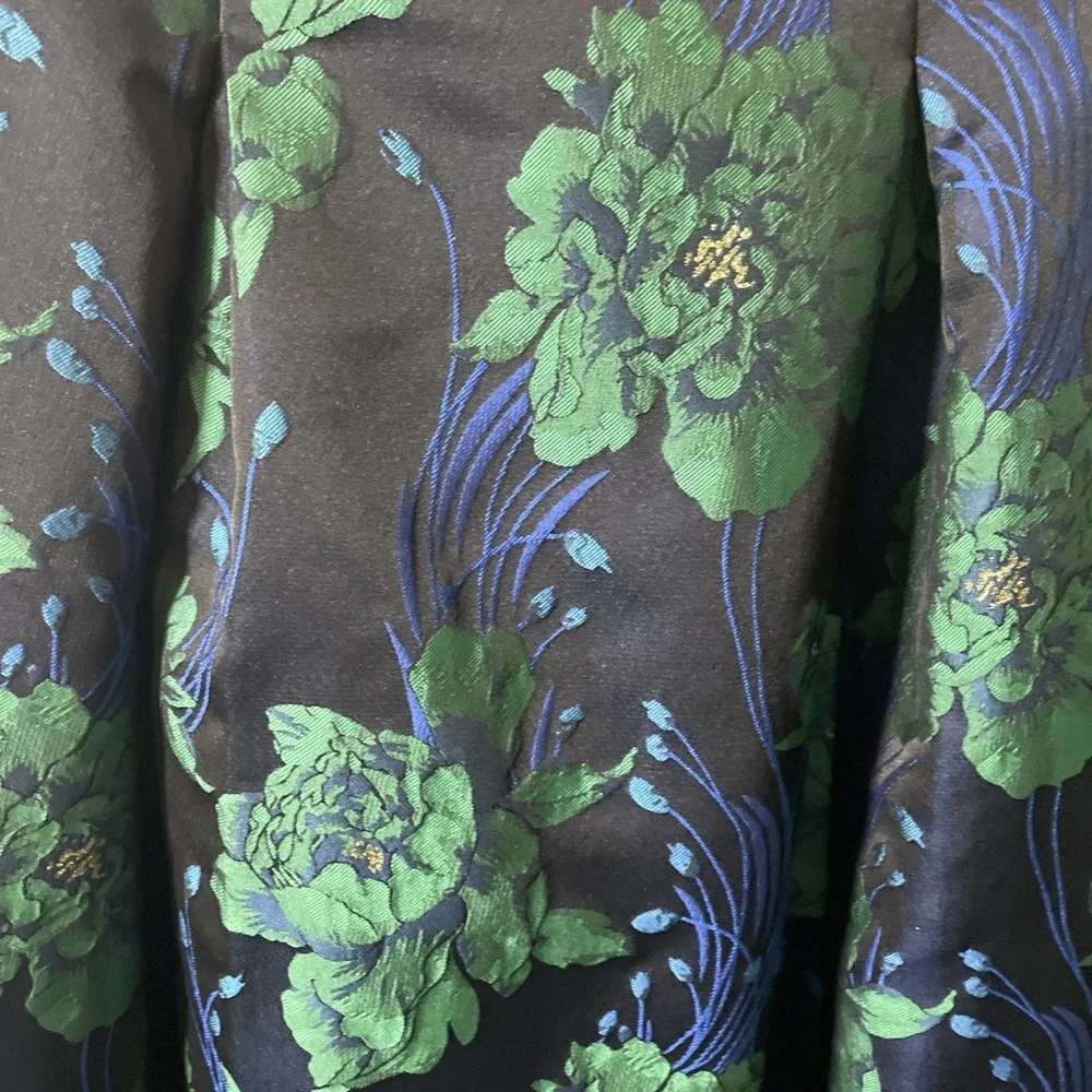 Adrianna Papell‎ Ruffle Jacquard Floral Hi-Lo Sleeveless Dress Pockets Women's 4 - Picture 3 of 11